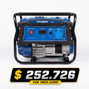 Generador Hyundai Gasolina 1,0/1,1 Kva/Kw Partida manual monofásico Abierto