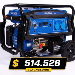 Generador Hyundai Gasolina 3,2/3,5 Kw/Kva P.eléctrica monofásico Abierto c/ruedas